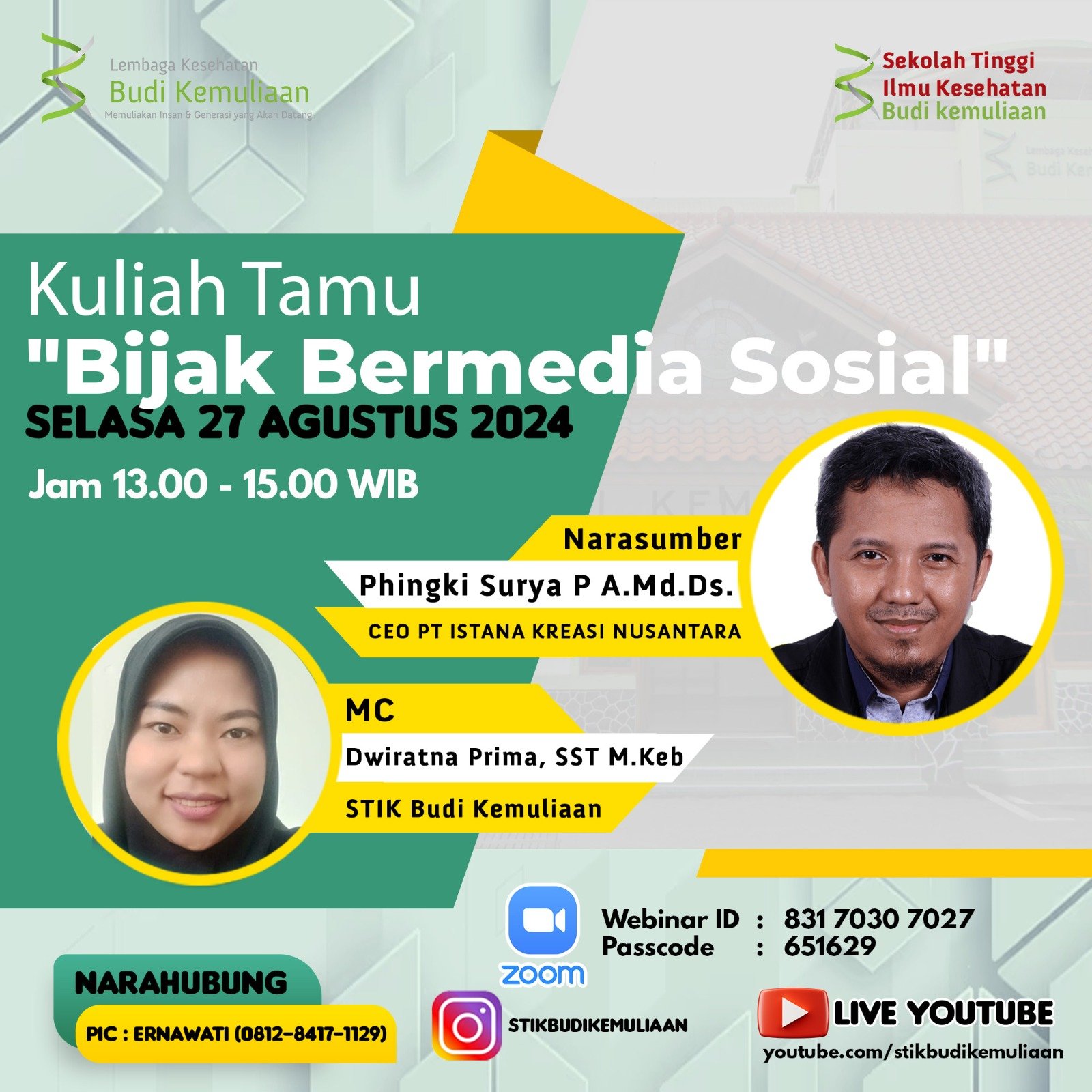 Kuliah Tamu dengan tema Bijak Bermedia Sosial